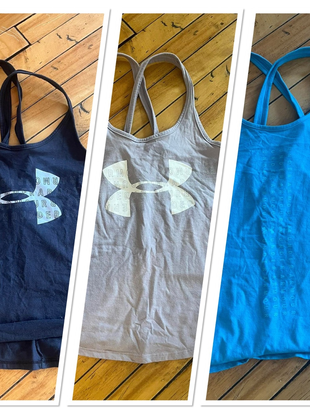 BUNDLES 3 Under Armour women Logo Tank Top - Navy, Gray, Blue